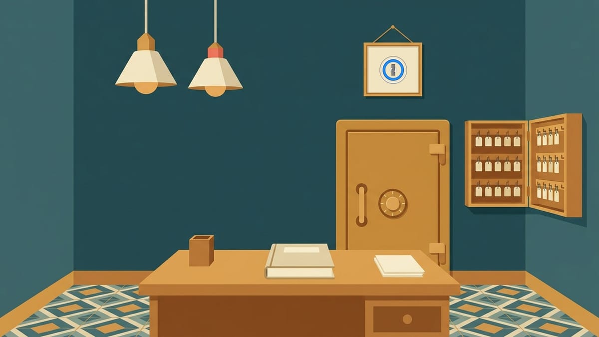 Editorial illustration for 1Password Has No Free Plan. The Trial Freezes.