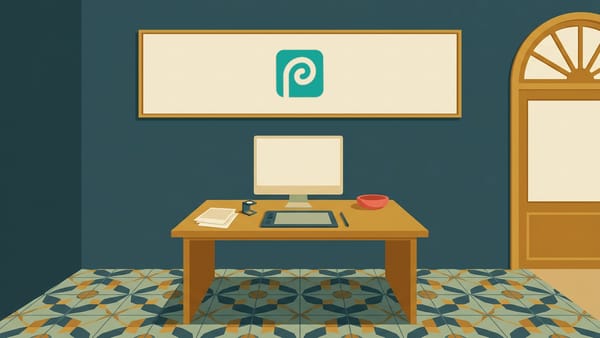 Editorial illustration for Photopea Is Free Because Ads Pay For It. That Is the Whole Limit.