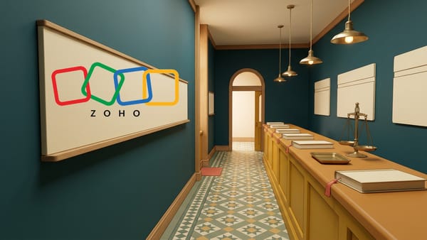 Editorial illustration for Zoho Books Is Free Until You Earn $50,000